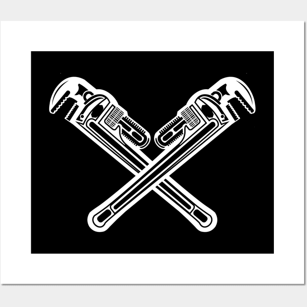 Plumber - Crossed Wrenches Wall Art by Kudostees